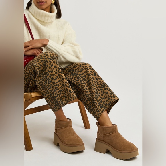 UGG The Classic Ultra Mini New Heights Boots ✨ Mustard Seed Size 8 | suede - Picture 5 of 16